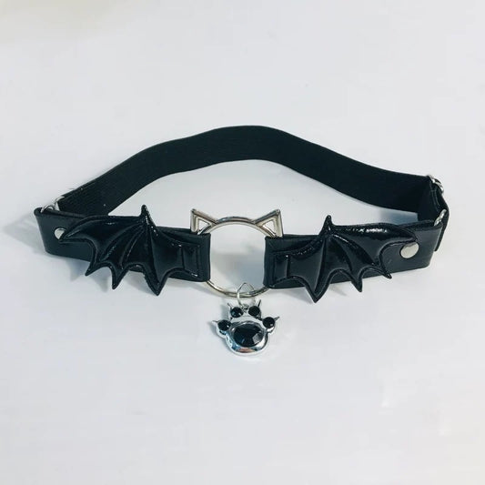 ロリータゴシック悪魔の翼と猫の爪ペンダントレザーレッグガーター太ももストラップ