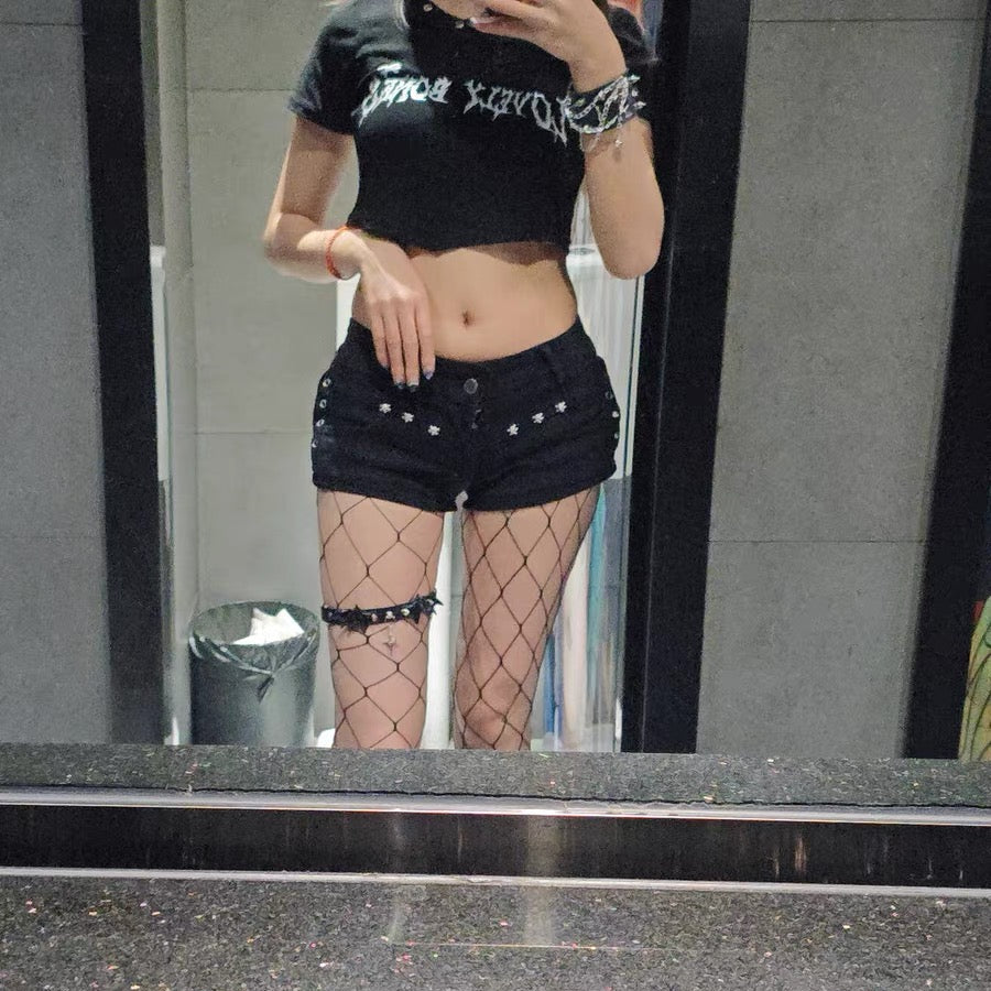 Lolita Y2K Punk Gothic Star Chain Leather Thigh Harness