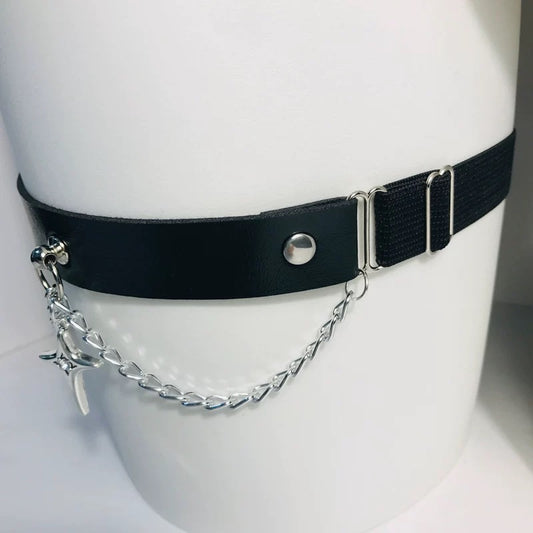 Gothic Dark Punk Choker Necklace with Star Pendant