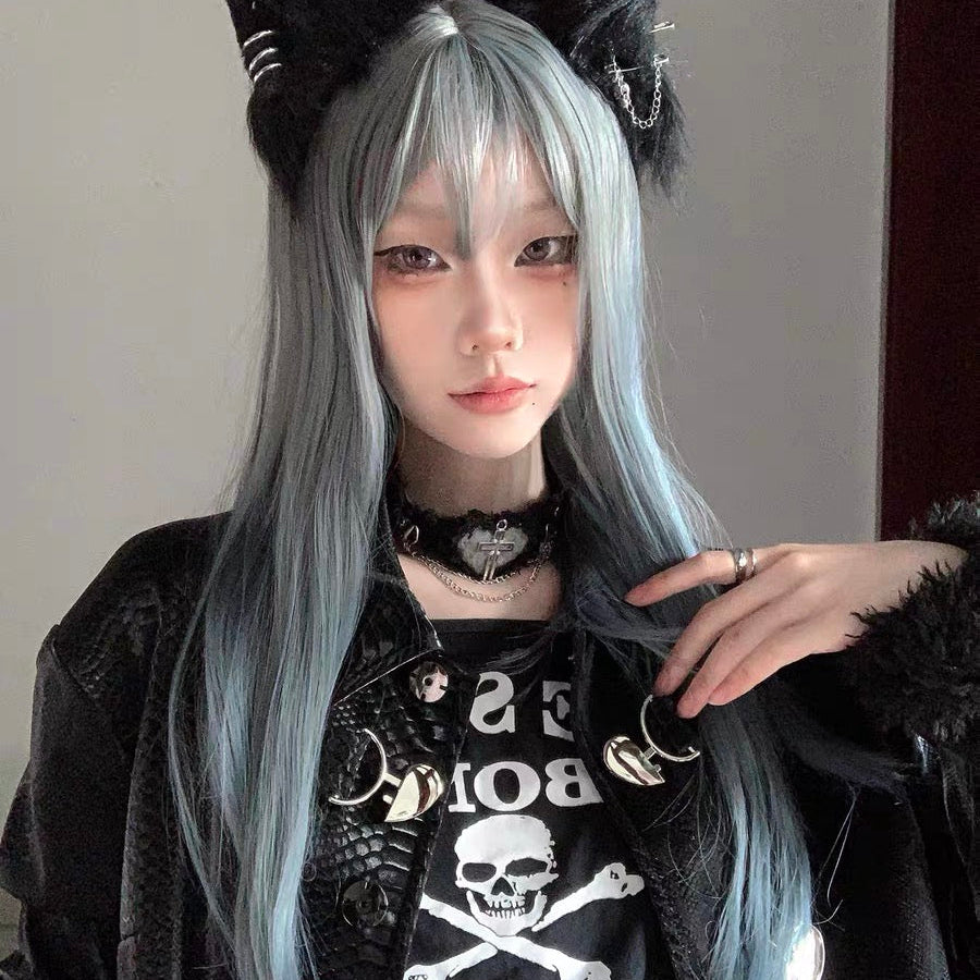 Rizznova Gothic Plush Heart & Cross Pendant PU Leather Choker Necklace