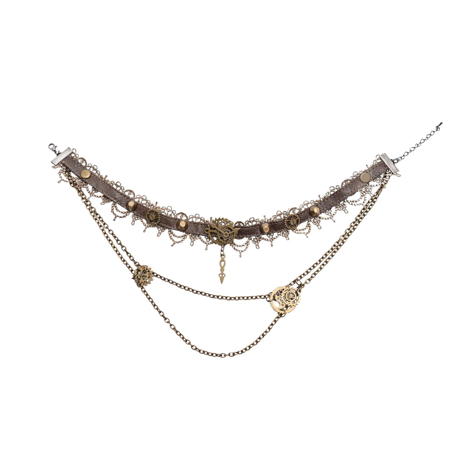 Rizznova Gothic Punk Steampunk Vintage PU Leather Choker Necklace