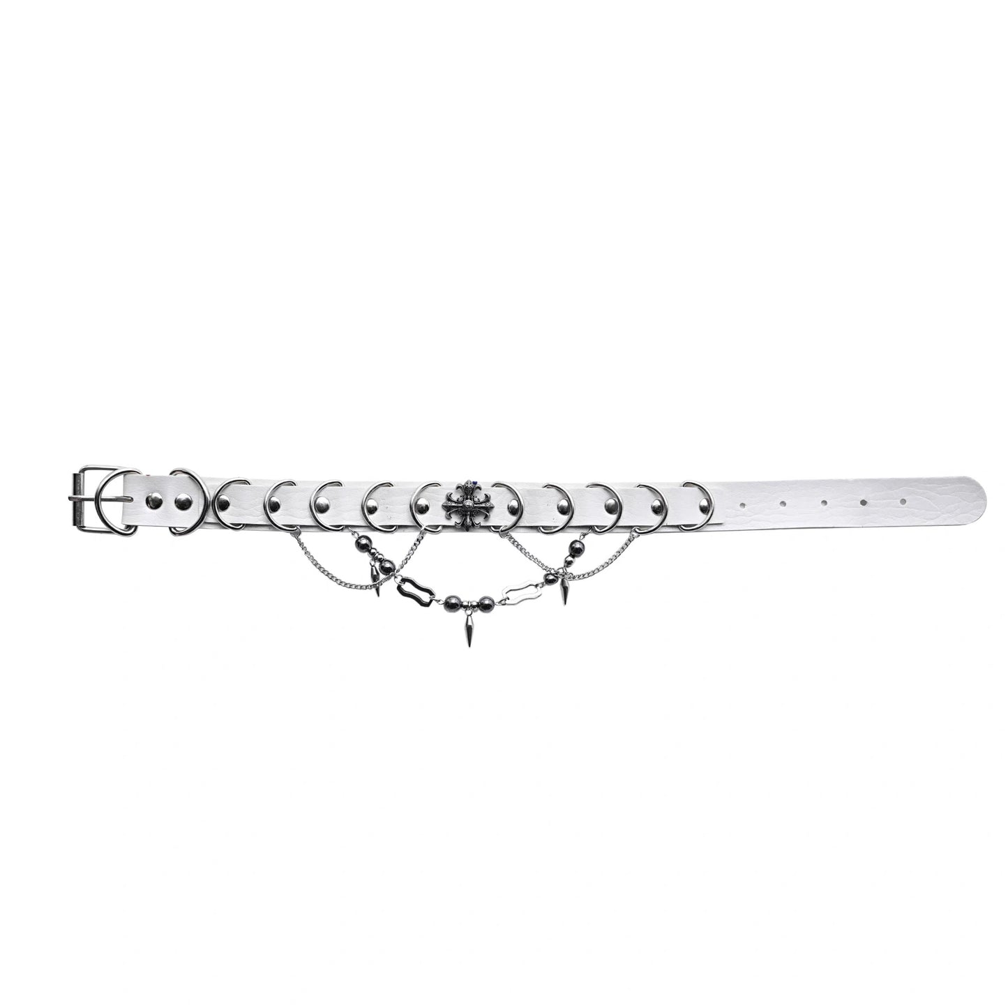 Rizznova Gothic Punk PU Leather Choker with Heavy Metal Hardware