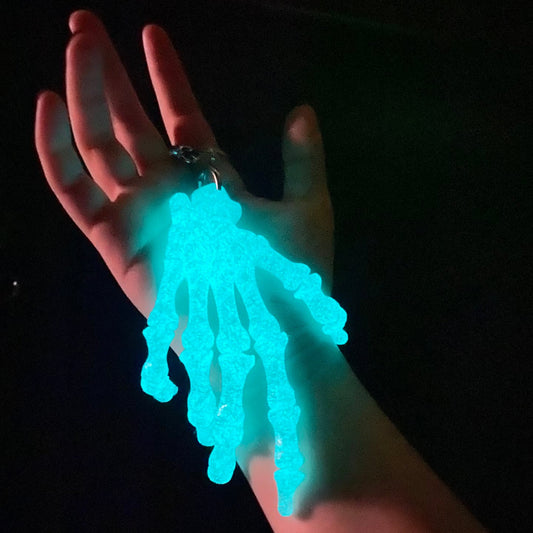 3D Printed Glow Up Skull Hand Keychain