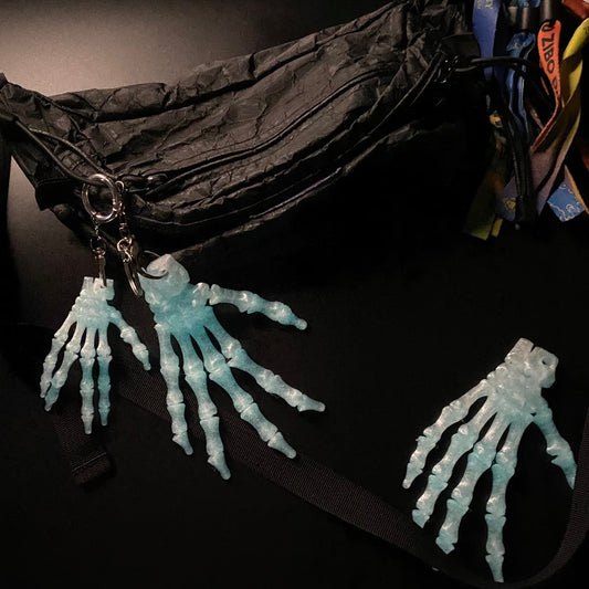 3D Printed Glow Up Skull Hand Keychain