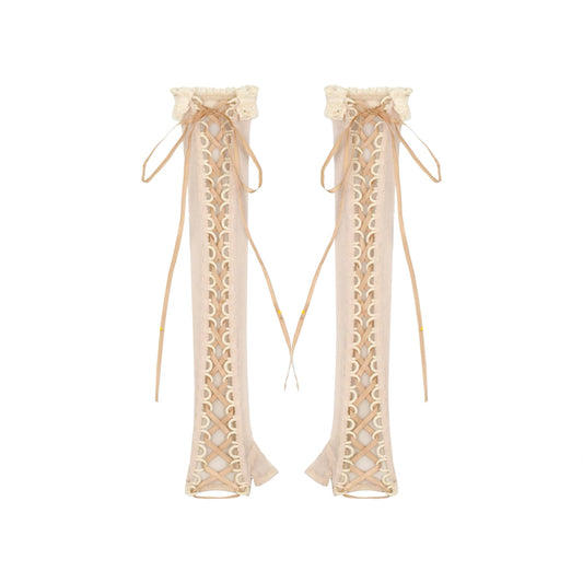 Vintage Lace-Up Mesh Arm Sleeves