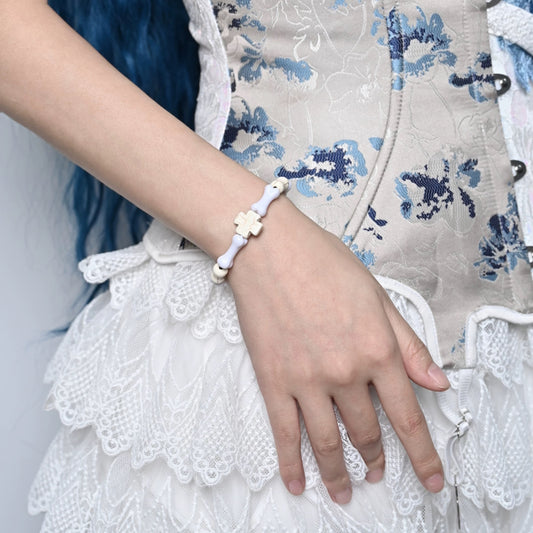 Punk Bone Cross Elastic Bracelet