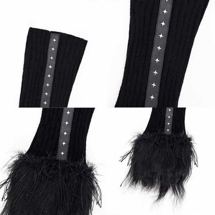 Goth Knit Slouch Leg Warmers