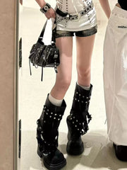 Studded Slouch Platform Rider Boots product image 5