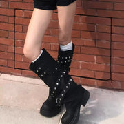 Studded Slouch Platform Rider Boots product image 6