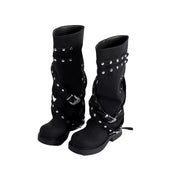 Studded Slouch Platform Rider Boots product image 1
