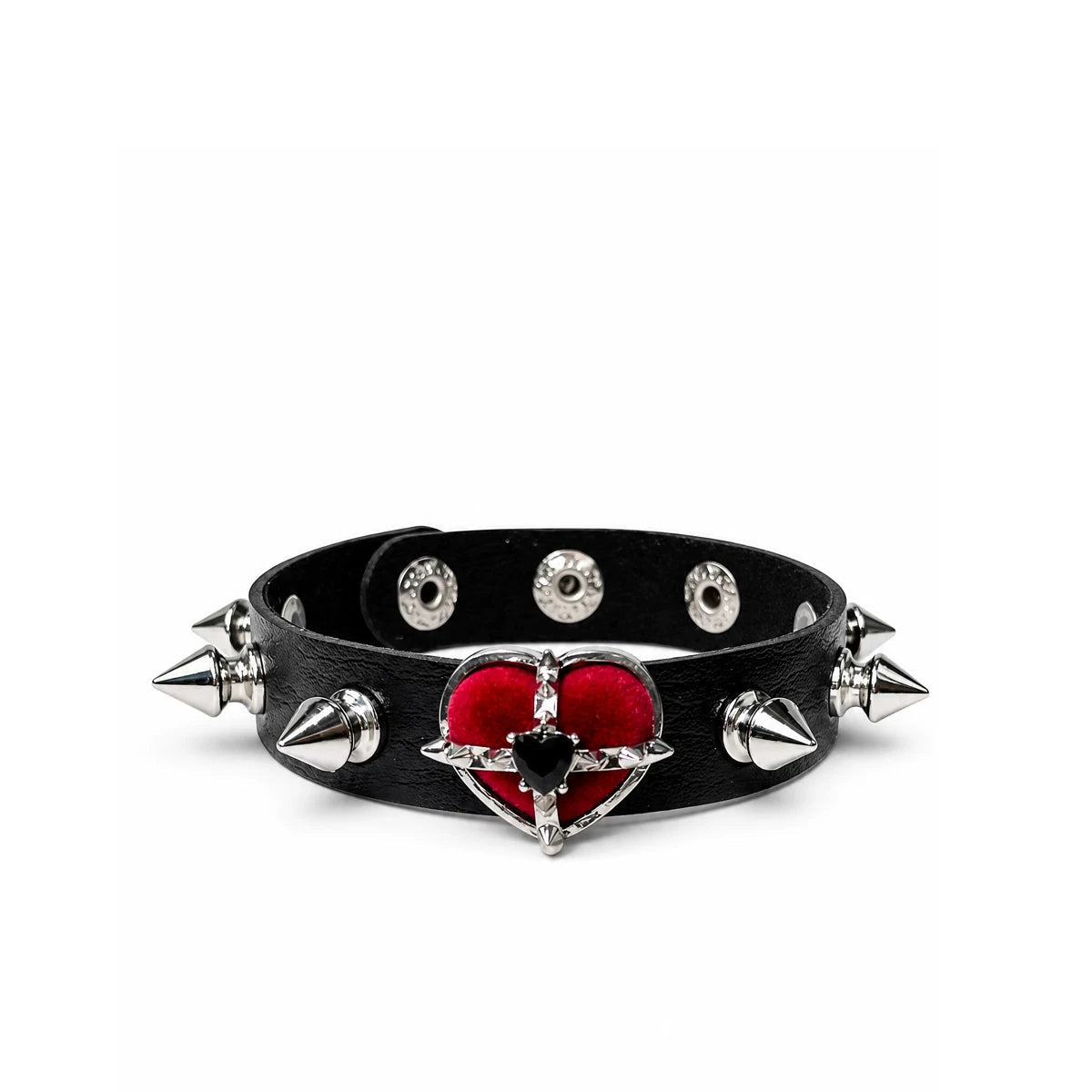 Blood-Red Heart Stud Leather Bracelet product image 6