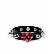 Blood-Red Heart Stud Leather Bracelet product image 6