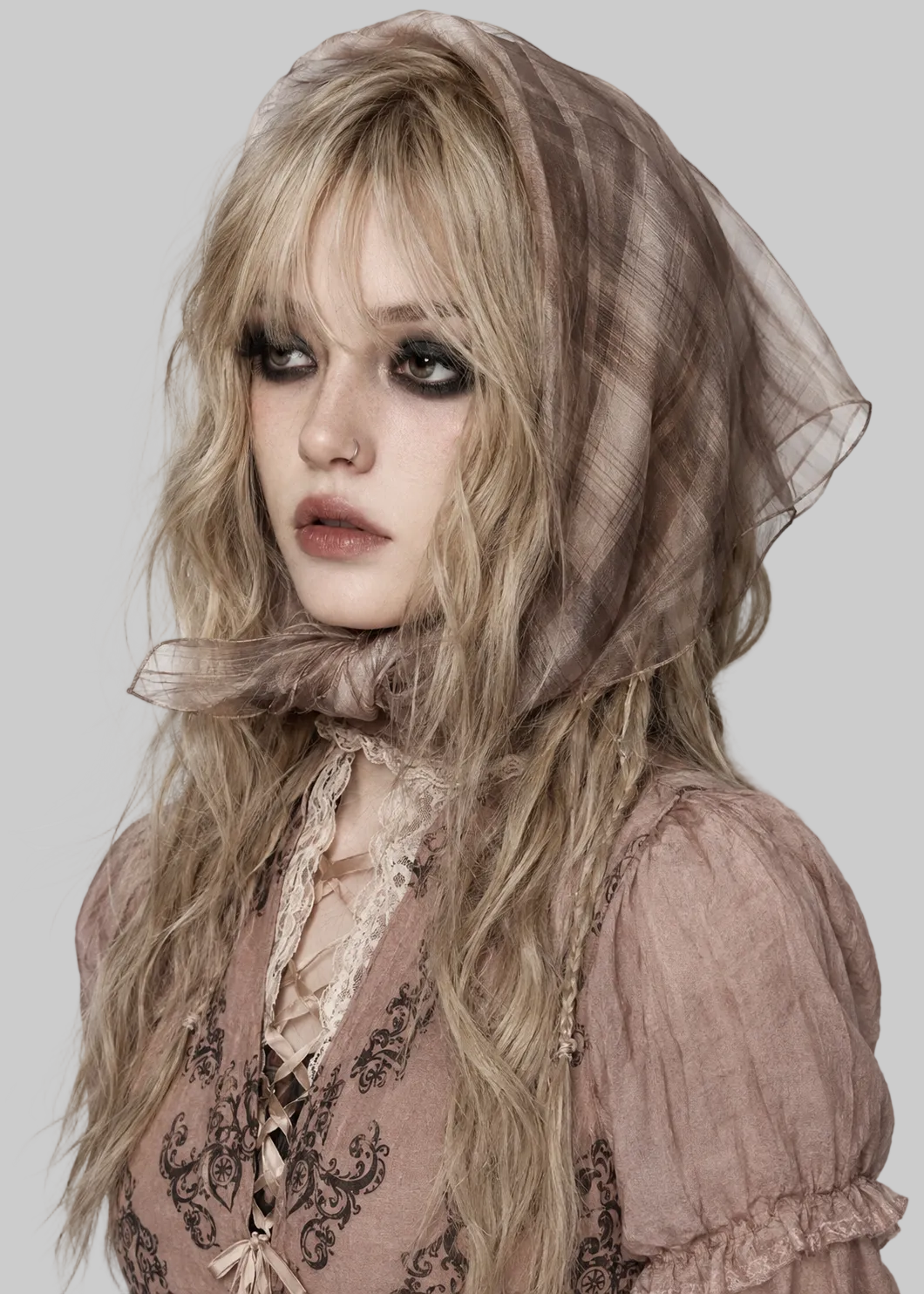 Brown Tie-Dye Triangle Headscarf product image 2