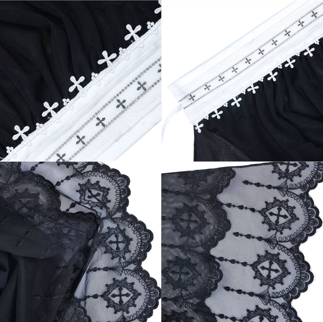 Gothic-Spitzenkreuz-Accessoire back closure view