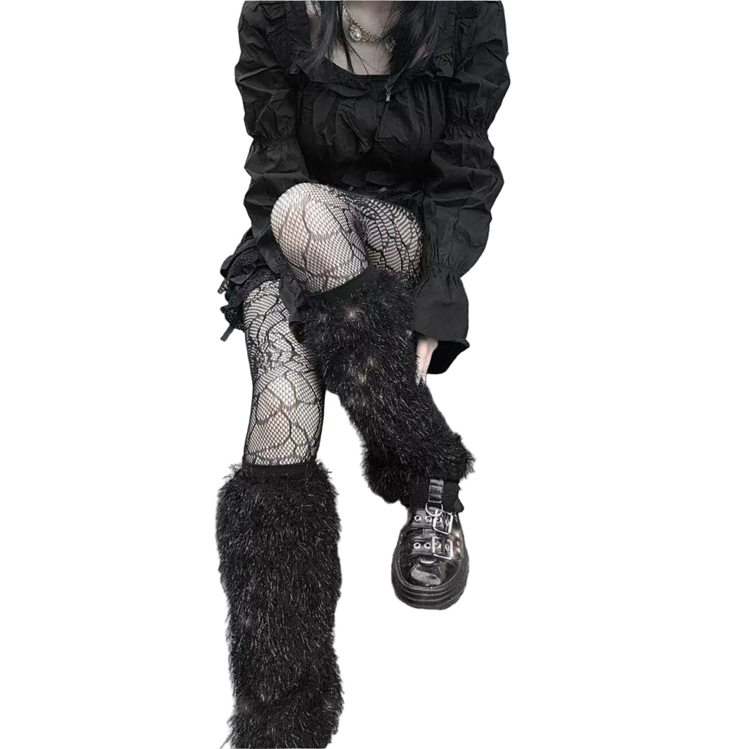Metallic Long-Pile Leg Warmers alternative model view
