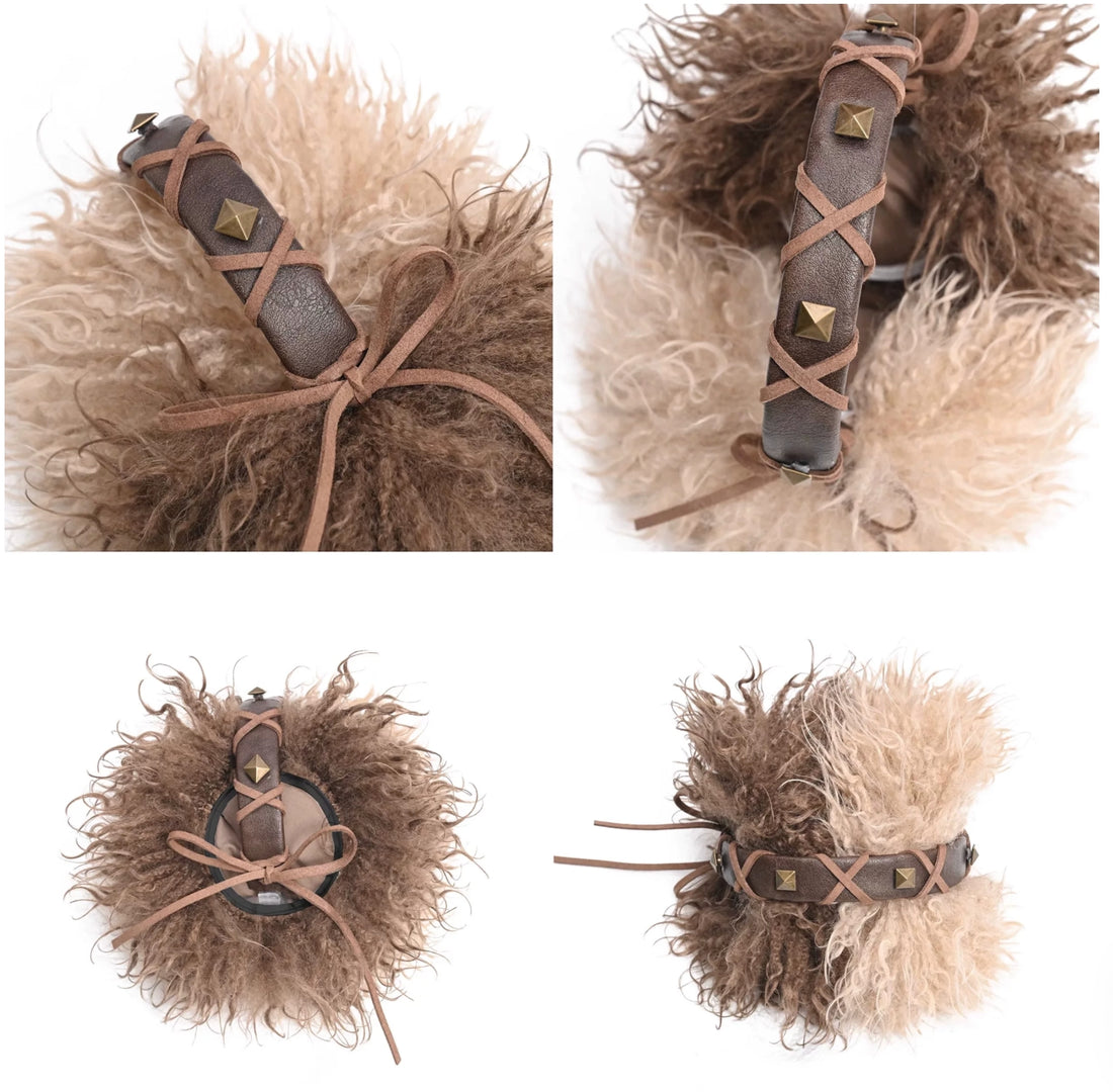 Brown Faux-Shearling Earmuffs back closure view