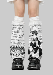 Angel Graphic White Leg Warmers product image 2