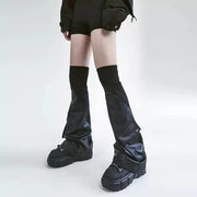 Ribbed Pocket PU Over-Knee Leg Warmers product image 3