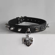 Spike Heart Lock Gothic Choker product image