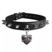 Spike Heart Lock Gothic Choker product image