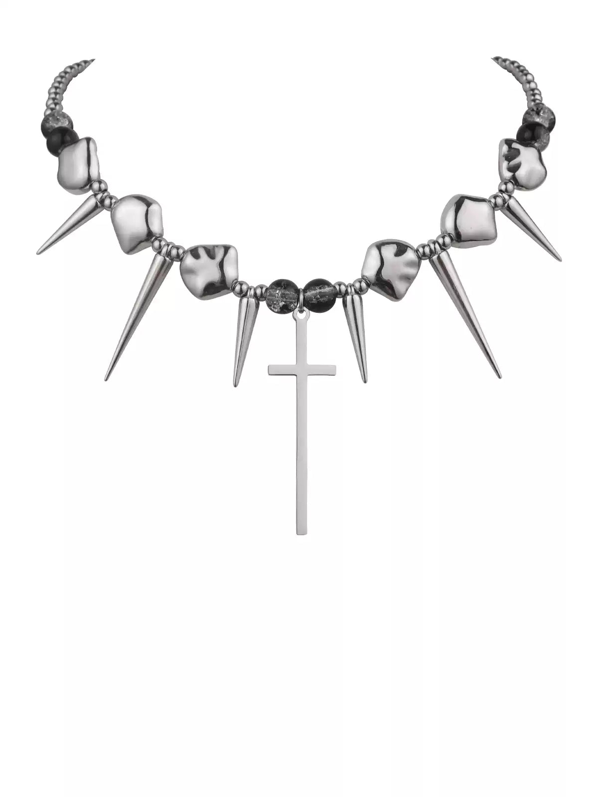 Titanium Steel Spike Cross Necklace product image