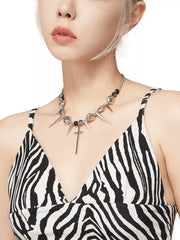 Titanium Steel Spike Cross Necklace product image