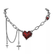 Blood-Red Heart Chain Necklace product image 1