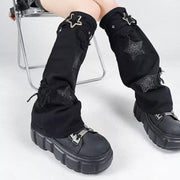 Star-Buckle Denim Slouch Leg Warmers product image 3