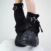 Star-Buckle Denim Slouch Leg Warmers product image 4