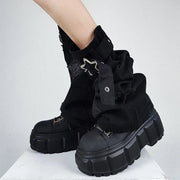 Star-Buckle Denim Slouch Leg Warmers product image 7