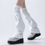 Layered Ribbed Over-Knee Leg Warmers product image 5