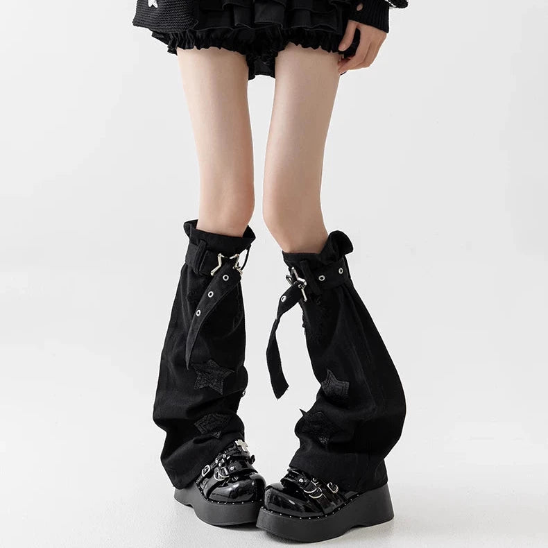 Sequin Star Denim Leg Warmers product image 6