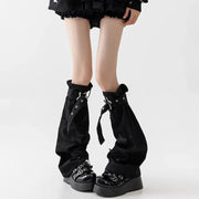 Sequin Star Denim Leg Warmers product image 6