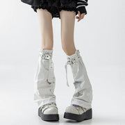 Sequin Star Denim Leg Warmers product image 7