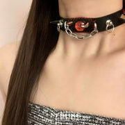 Devil Eye Leather Gothic Choker product image 1