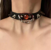 Devil Eye Leather Gothic Choker product image 4