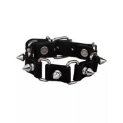 Ring-Link Spike Leather Bracelet product image 1