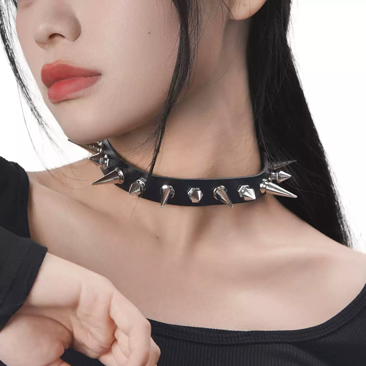 Mixed Spike Leather Gothic Choker product image 2