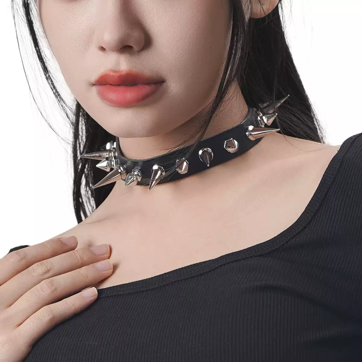 Mixed Spike Leather Gothic Choker product image 3