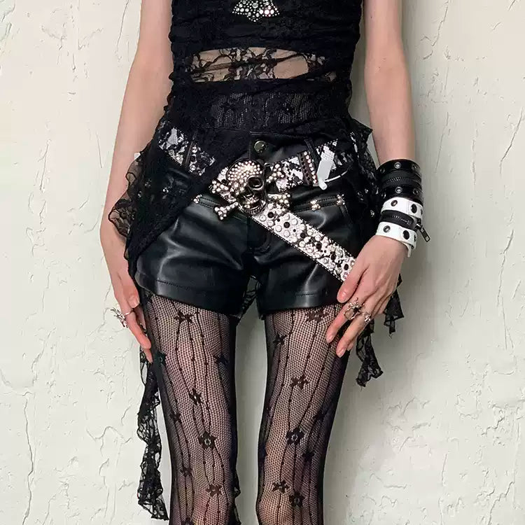 Zipper Stud Moto Wrist Cuff back closure view