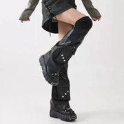 Black Utility Pocket PU Leg Warmers product image 3