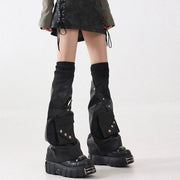 Black Utility Pocket PU Leg Warmers product image 6
