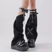 Star Bow Buckle Denim Leg Warmers product image 5