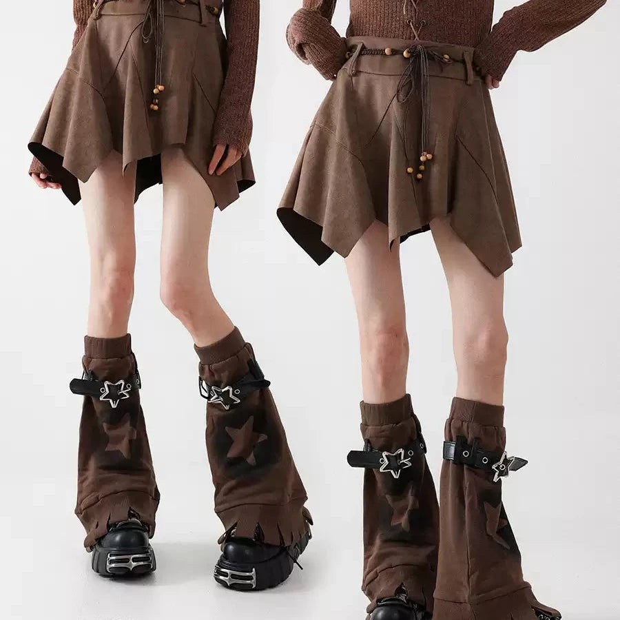 Brown Star Buckle Leg Warmers product image 1