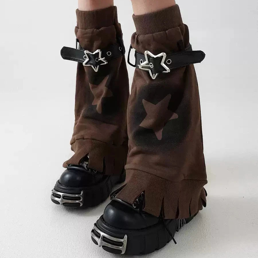 Brown Star Buckle Leg Warmers product image 2