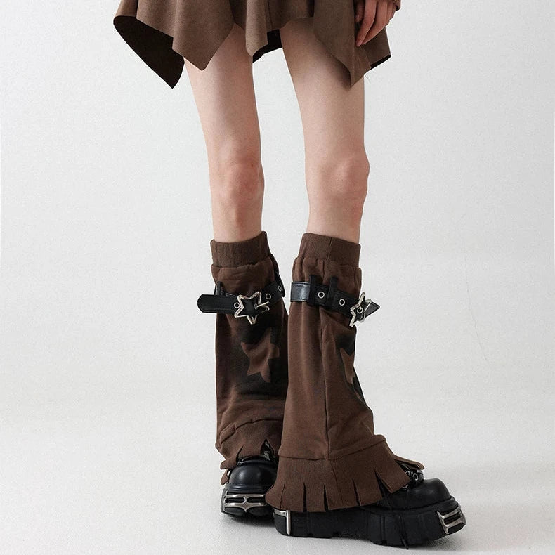 Brown Star Buckle Leg Warmers product image 6
