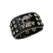 Rhinestone Skull Wide Cuff Bracelet product image 1