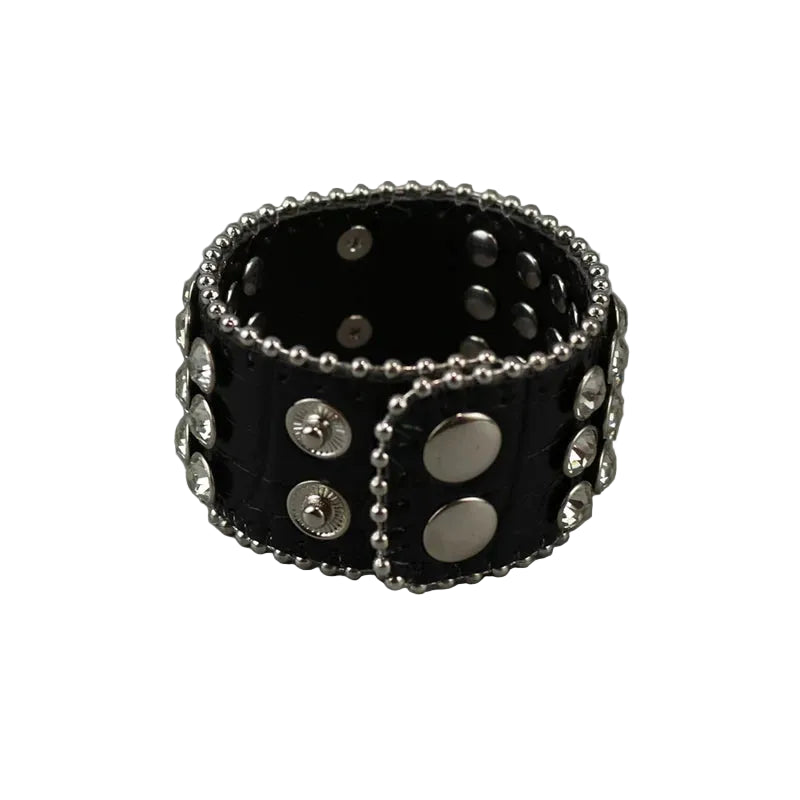 Rhinestone Skull Wide Cuff Bracelet product image 5