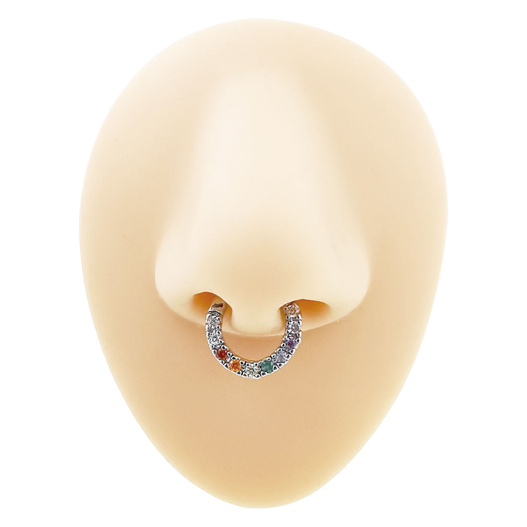 Rizznova Colorful Zirconia Nose Septum Piercing- 1.2mm