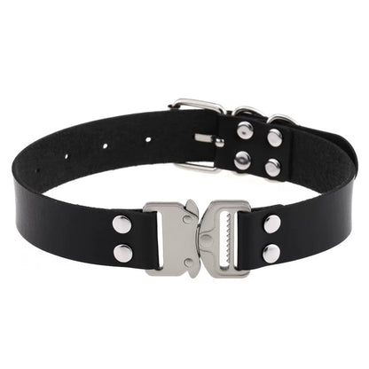 Y2K Punk Buckle Choker – Industrial Subculture Collar for Baddies